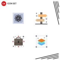 4 User Interface Flat Icon Pack of modern Signs and Symbols of computation way data map opportunity Editable Vector Design Elements