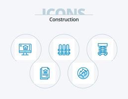 paquete de iconos azul de construcción 5 diseño de iconos. . andamio. casa. desarrollar. casa vector
