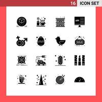 Stock Vector Icon Pack of 16 Line Signs and Symbols for venus development accommodation develop coding Editable Vector Design Elements