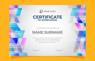 Modern Geometric Certificate of Appreciation Template vector