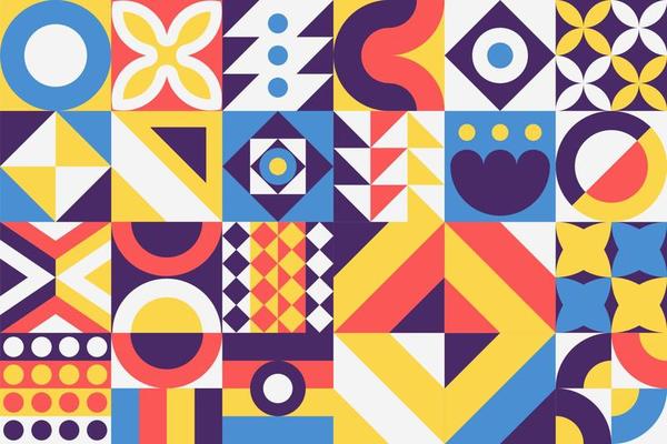 Abstract Geometric Pattern with Bold Color