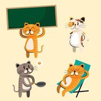 set of cute cat character vector