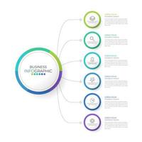 Infographic design template can be used for presentation, banner, graphic, business flow and diagram. Modern flat Timeline template with 6 option, parts, step for process. Abstract template. vector