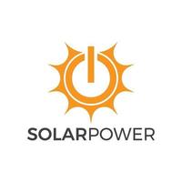 solar power technology logo template vector