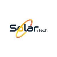 solar technology logo template vector