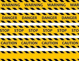 Do not cross. Increased danger. The tape is protective yellow with black. Stop. Caution and warning. vector