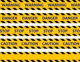 Do not cross. Increased danger. The tape is protective yellow with black. Stop. Caution and warning. vector