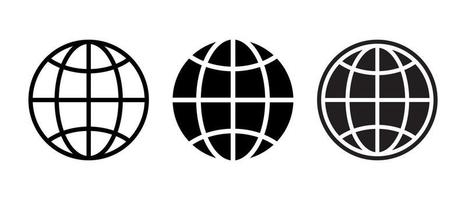 Globe, web, website, earth, internet icon vector set collection