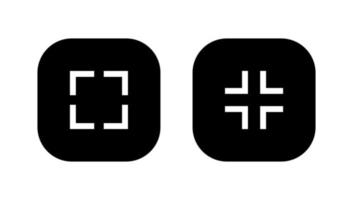 Maximize and minimize screen button icon vector