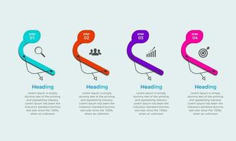 Simple infographic Presentation design template, Concept of 4 steps vector of business development infographic design