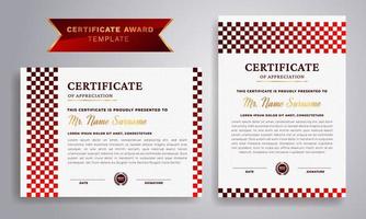 Rad and Maroon certificate of achievement border template, Modern design simple elegant and luxurious elegant. vector