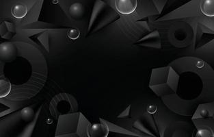 Gradient 3D Black Abstract Background vector