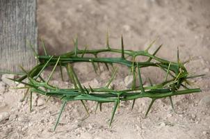 Crown of thorns with customizable space for the and Christian quotes. Christianity concept. photo