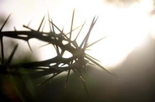 Crown of thorns with customizable space for the and Christian quotes. Christianity concept. photo