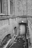 facade of a brick industrial  building photo