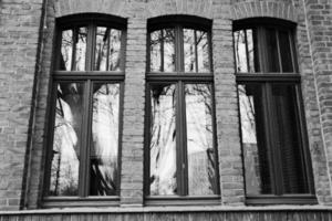 facade of a brick industrial  building photo