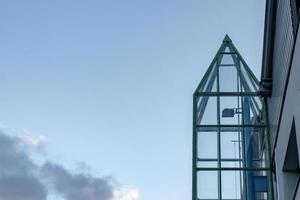 glazed external lift of a large building photo