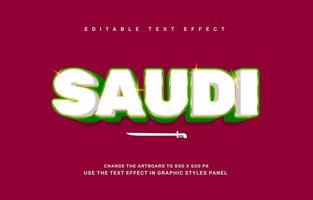 Saudi editable text effect template vector