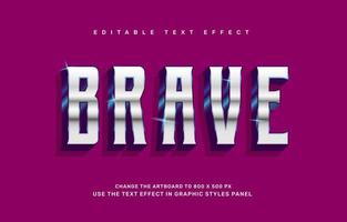 Brave blue chrome editable text effect template vector