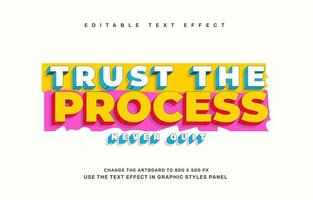 Quote editable text effect template, trust the process quote vector