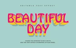 beautiful day editable text effect template vector