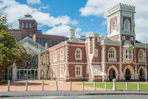 Auckland, New Zealand - March 06 2017 - The architecture of Auckland High Court the Supreme Court Building is a powerful example of Gothic Revival architecture. photo