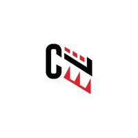 ilustración de vector de plantilla de diseño de logotipo de letra cm o cw