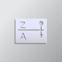 Database, server, sort paper style, icon. Grey color vector background- Paper style vector icon