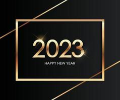 2023 Happy New Year number text effect background Design. Greeting Card, Banner, Poster.  Luxury vector Illustration.