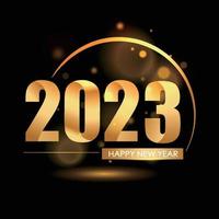 2023 feliz año nuevo diseño de fondo de efecto de texto. tarjeta de felicitación, pancarta, póster. ilustración vectorial de lujo.
