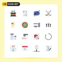 16 Creative Icons Modern Signs and Symbols of relaxatio american tactic sport hokey Editable Pack of Creative Vector Design Elements