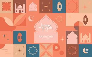 fondo de ramadán, papel tapiz, tarjeta de felicitación, afiche, ilustración moderna vector