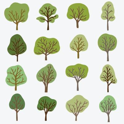 Simplicity tree freehand drawing flat design.