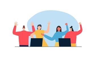 Good successful teamwork concept illustration vector