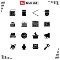 Set of 16 Modern UI Icons Symbols Signs for lotion halloween arrow frankenstein evil Editable Vector Design Elements