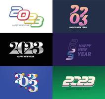 Big Set of 2023 Happy New Year logo text design 2023 number design template vector