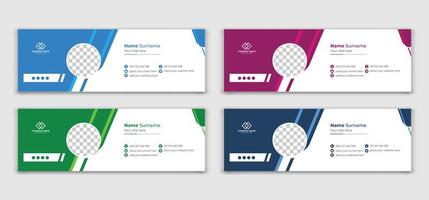 Email signature or personal cover banner design template vector