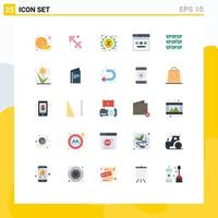 Set of 25 Vector Flat Colors on Grid for earth website black friday web internet Editable Vector Design Elements
