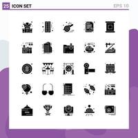 Set of 25 Modern UI Icons Symbols Signs for food data coach seo document Editable Vector Design Elements