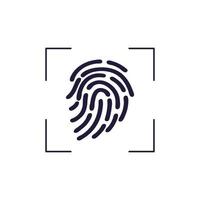 Scanned finger icon. Vector illustration isolated on white background.