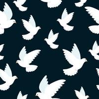 patrón transparente de vector con palomas blancas. símbolo de paz y libertad. utilizar para su diseño.