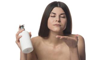 Body Care. Woman Applying Moisturizing Lotion Or Cream on her body photo