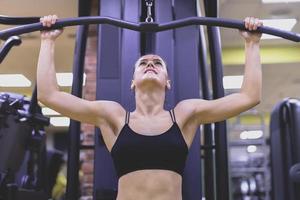 image of attractive fit woman in gym photo