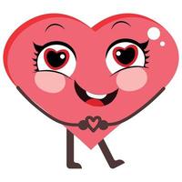 Cartoon heart character.  Cute love symbols with facee vector