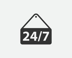 24 Hours a day service icon symbol vector