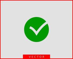 elemento de diseño de símbolo de vector de icono de marca de verificación.