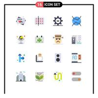 Group of 16 Flat Colors Signs and Symbols for advertisement iot setting internet of things message Editable Pack of Creative Vector Design Elements