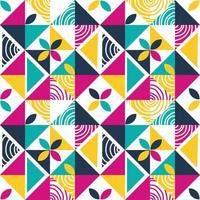 Abstract geometric pattern design in retro style bright colors vector illustration.Geometric seamless pattern for wallpaper,web,print,textile,paper,suitable for kids design decoration