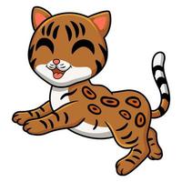 Cute bengal cat cartoon walking vector