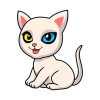 linda caricatura de gato khao manee vector